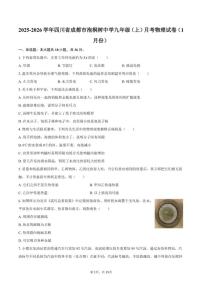 2024-2025学年四川省成都市泡桐树中学九年级（上）月考物理（1月份）试卷（含答案）