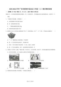 2025-2026学年深圳市宝安区八年级（上）期末物理试卷（不含答案）