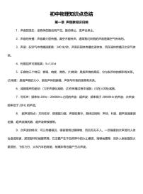 初中物理中考第一轮复习知识点总结（精致版）