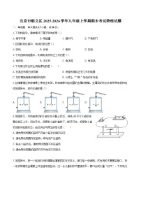 北京市顺义区2025-2026学年九年级上学期期末考试物理试题-自定义类型