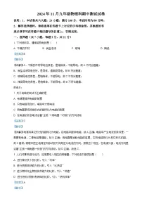 广东省中山部分学校九年级上学期期中考试物理试题（解析版）-A4