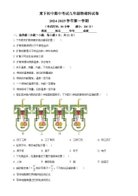 广东省江门市棠下中学九年级上学期期中考试物理试题（原卷版）-A4