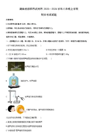 湖南省邵阳市武冈市2025--2026学年八年级上学期期末考试物理试卷（学生版）