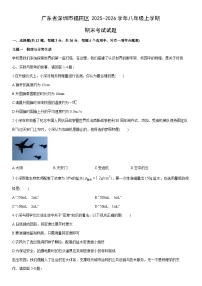 2025-2026学年广东省深圳市福田区八年级上学期期末考试物理试卷（学生版）