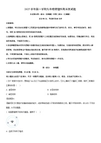 2025-2026学年广东省广州市番禺区九年级上学期期末考试物理试卷（解析版）