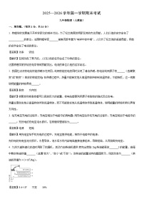 2025-2026学年河南省通许县九年级上学期期末考试物理试卷（解析版）