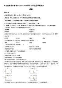 2025-2026学年河北省廊坊市霸州市九年级上学期期末 物理试卷（学生版）