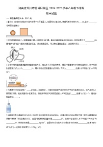 2024-2025学年河南省郑州市管城回族区八年级下学期期中物理试卷（学生版）