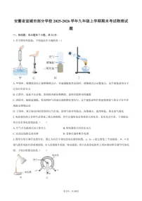 2025-2026学年安徽省宣城市部分学校九年级上学期期末考试物理试题（含答案）