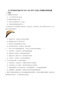 2025-2026学年辽宁省阜新市实验中学八年级上学期期末考试物理试卷（含答案）