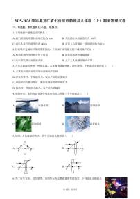 2025-2026学年黑龙江省七台河市勃利县八年级（上）期末物理试卷（含答案）