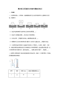 期末复习压强部分实验专题综合练习（含解析）八年级物理下册人教版【2024】
