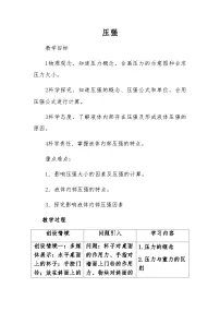 初中物理人教版（2024）八年级下册压强表格教学设计及反思