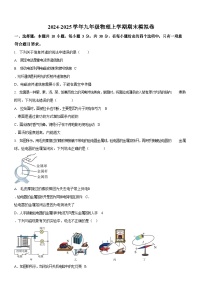 广东省广州市2024-2025学年九年级上学期物理期末模拟考试试题（学生版）