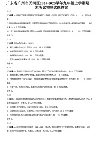 广东省广州市天河区2024-2025学年九年级上学期期末考试物理试题（解析版）