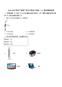 广东省广州市天河区2024-2025学年九年级上学期期末考试物理试题（学生版）
