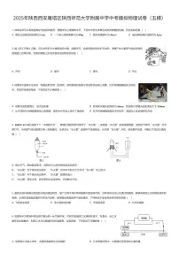 2025年陕西西安雁塔区陕西师范大学附属中学中考模拟物理试卷（五模）（有答案解析）