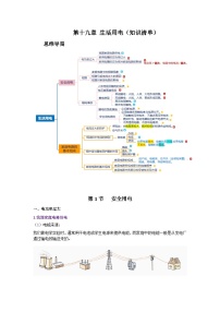 人教版九年级全册 第十九章 《生活用电》知识清单【挖空版】+【答案版】