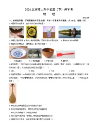 2026年春四川成都北京师大附中初三（下）开学考物理试题（附答案与解析）