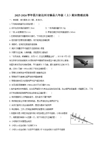 2025-2026学年四川省达州市渠县八年级（上）期末物理试卷-自定义类型