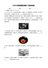 2026年中考模拟物理试卷含答案(安徽专用)