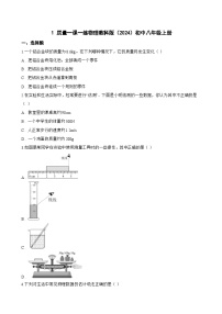 初中物理教科版（2024）八年级上册（2024）质量课时练习
