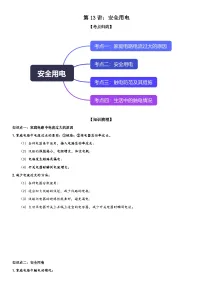 初中物理人教版（2024）九年级全册（2024）第十九章 生活用电第1节 安全用电课后练习题