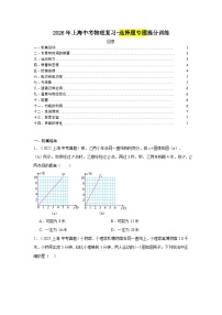 2026年上海中考物理复习-选择题专题提分训练
