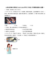 山东省济南市莱芜区2025-2026学年八年级上学期物理期末试题一-自定义类型