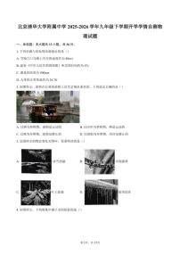 2025-2026学年北京清华大学附属中学九年级下学期开学学情自测物理试题（含答案）