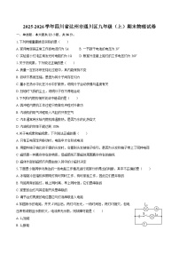 2025-2026学年四川省达州市通川区九年级（上）期末物理试卷-自定义类型