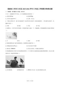 2025-2026学年福建省三明市大田县八年级上学期期末物理试题（含答案）