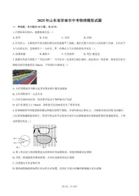 2025年山东省济南市物理中考模拟试题（含答案）
