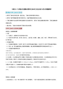 2026中考物理二轮复习专题02 光现象及透镜成像单元应知应会练习（原卷版）