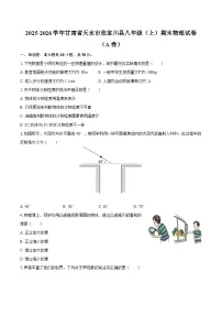 2025-2026学年甘肃省天水市张家川县八年级（上）期末物理试卷（A卷）-自定义类型