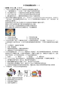 2026年陕西省中考模拟物理练习卷含答案（一）