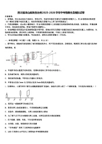 四川省凉山彝族自治州2025-2026学年中考物理全真模拟试卷（含答案解析）