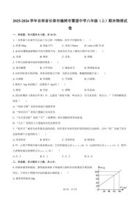 2025-2026学年吉林省长春市榆树市慧望中学八年级（上）期末物理试卷（含答案）