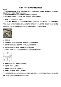 苏州市2026年中考物理模拟预测题（含答案解析）