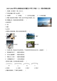 2025-2026学年云南省迪庆州藏文中学八年级（上）期末物理试卷-自定义类型