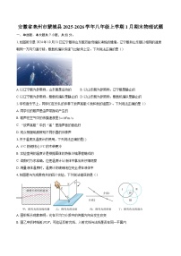 安徽省亳州市蒙城县2025-2026学年八年级上学期1月期末物理试题-自定义类型