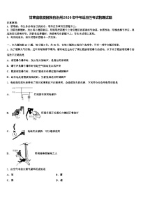 甘肃省临夏回族自治州2026年中考适应性考试物理试题（含答案解析）