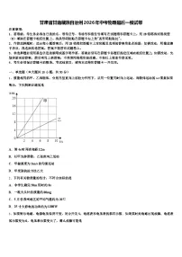 甘肃省甘南藏族自治州2026年中考物理最后一模试卷（含答案解析）