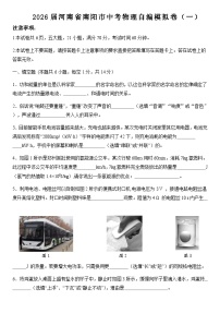 2026年河南省南阳市中考模拟物理自编模拟卷含答案（一）