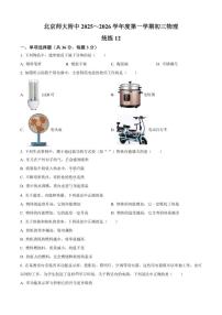 北京师范大学附属中学2025—2026学年九年级上学期统练物理试题（十二）（含答案）