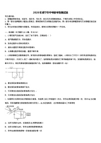 2026年咸宁市中考联考物理试题（含答案解析）