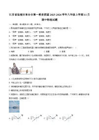 江苏省盐城市东台市第一教育联盟2025-2026学年八年级上学期11月期中物理试题-自定义类型