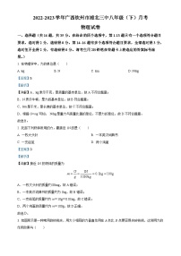 广西钦州市浦北县第三中学八年级下学期第一次月考物理试卷（解析版）-A4