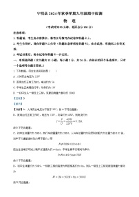 广西壮族自治区崇左市宁明县九年级上学期11月期中物理试题（解析版）-A4