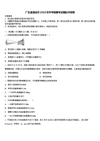 广东省清远市2026年中考物理考试模拟冲刺卷（含答案解析）
